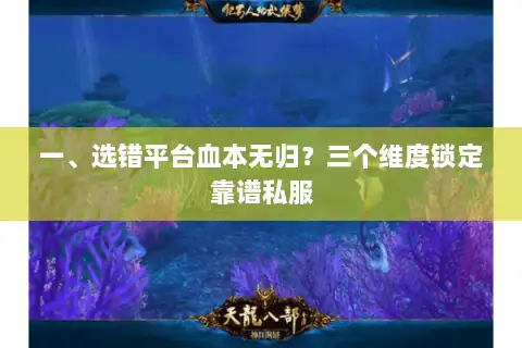 一、选错平台血本无归?三个维度锁定靠谱私服 一、选错平台血本无归?三个维度锁定靠谱私服