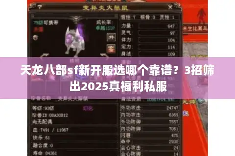 天龙八部sf新开服选哪个靠谱?3招筛出2025真福利私服 天龙八部sf新开服选哪个靠谱?3招筛出2025真福利私服