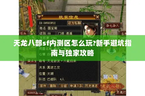 天龙八部sf内测区怎么玩?新手避坑指南与独家攻略 天龙八部sf内测区怎么玩?新手避坑指南与独家攻略