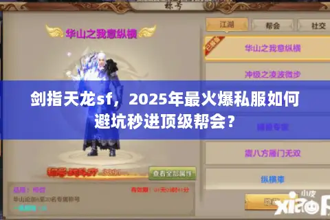 剑指天龙sf，2025年最火爆私服如何避坑秒进顶级帮会？