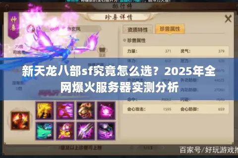 新天龙八部sf究竟怎么选?2025年全网爆火服务器实测分析 新天龙八部sf究竟怎么选?2025年全网爆火服务器实测分析