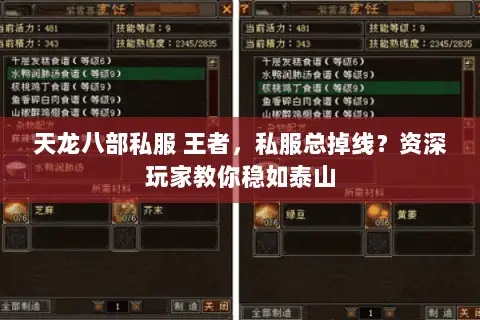 天龙八部私服 王者,私服总掉线?资深玩家教你稳如泰山 天龙八部私服 王者,私服总掉线?资深玩家教你稳如泰山