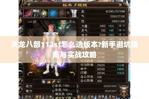 天龙八部112sf怎么选版本?新手避坑指南与实战攻略