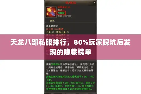 天龙八部私服排行,80%玩家踩坑后发现的隐藏榜单 天龙八部私服排行,80%玩家踩坑后发现的隐藏榜单