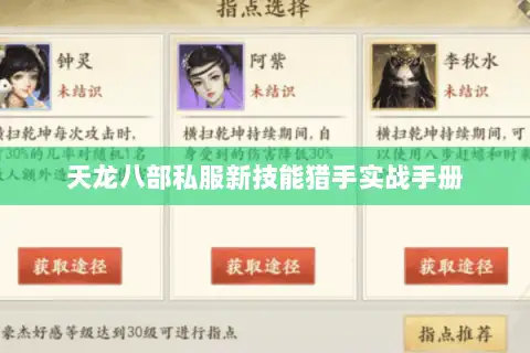 天龙八部私服新技能猎手实战手册 天龙八部私服新技能猎手实战手册