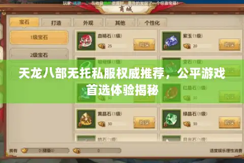 天龙八部无托私服权威推荐,公平游戏首选体验揭秘 天龙八部无托私服权威推荐,公平游戏首选体验揭秘
