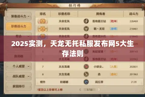 2025实测，天龙无托私服发布网5大生存法则