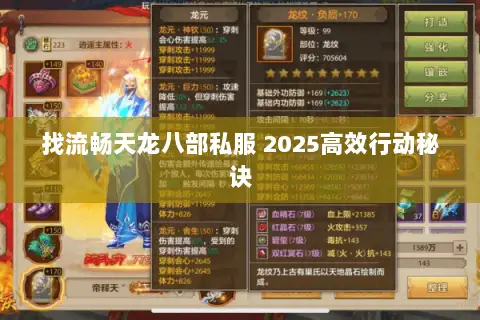 找流畅天龙八部私服 2025高效行动秘诀