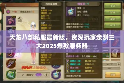 天龙八部私服最新版,资深玩家亲测三大2025爆款服务器 天龙八部私服最新版,资深玩家亲测三大2025爆款服务器