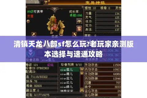 清镇天龙八部sf怎么玩?老玩家亲测版本选择与速通攻略
