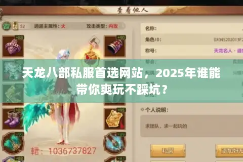 天龙八部私服首选网站，2025年谁能带你爽玩不踩坑？