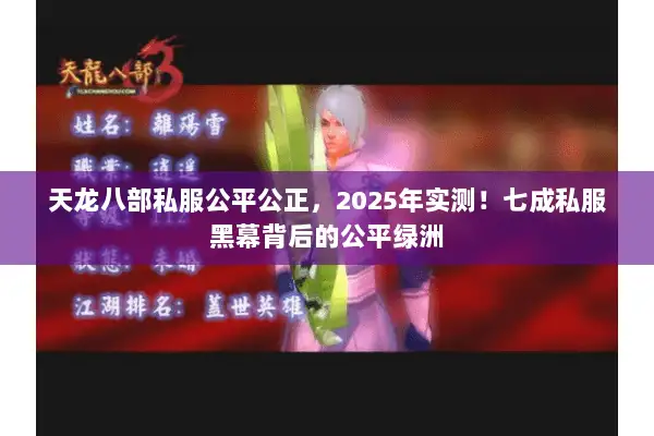 天龙八部私服公平公正，2025年实测！七成私服黑幕背后的公平绿洲