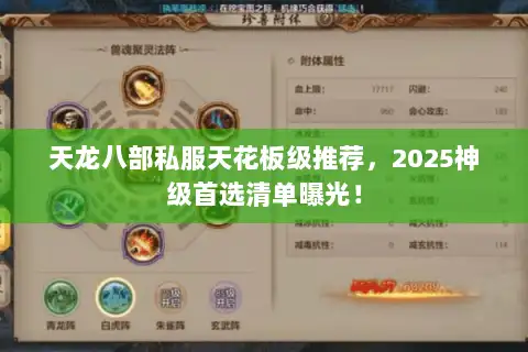 天龙八部私服天花板级推荐，2025神级首选清单曝光！