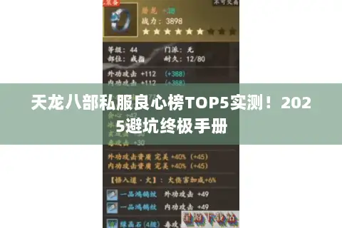天龙八部私服良心榜TOP5实测！2025避坑终极手册