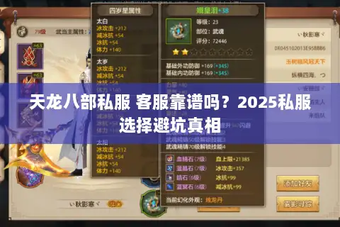 天龙八部私服 客服靠谱吗？2025私服选择避坑真相
