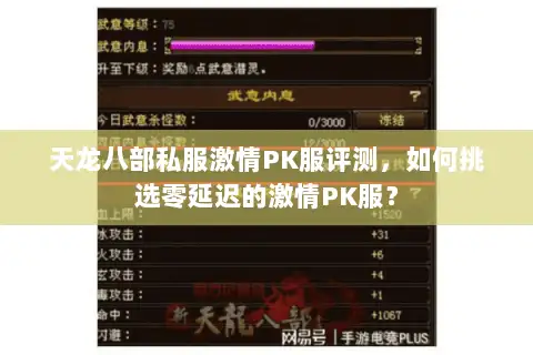 天龙八部私服激情PK服评测，如何挑选零延迟的激情PK服？