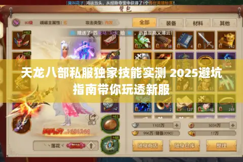 天龙八部私服独家技能实测 2025避坑指南带你玩透新服 天龙八部私服独家技能实测 2025避坑指南带你玩透新服