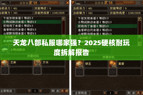天龙八部私服哪家强？2025硬核耐玩度拆解报告