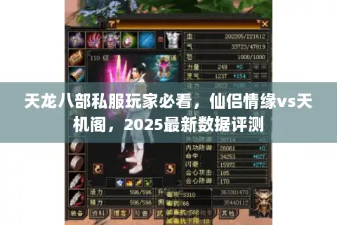 天龙八部私服玩家必看，仙侣情缘vs天机阁，2025最新数据评测