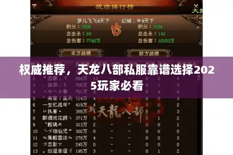 权威推荐,天龙八部私服靠谱选择2025玩家必看 权威推荐,天龙八部私服靠谱选择2025玩家必看