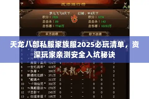 天龙八部私服家族服2025必玩清单,资深玩家亲测安全入坑秘诀 天龙八部私服家族服2025必玩清单,资深玩家亲测安全入坑秘诀