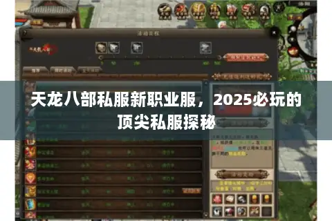 天龙八部私服新职业服，2025必玩的顶尖私服探秘
