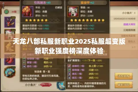 天龙八部私服新职业2025私服超变版新职业强度榜深度体验 天龙八部私服新职业2025私服超变版新职业强度榜深度体验
