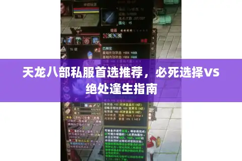 天龙八部私服首选推荐，必死选择VS绝处逢生指南