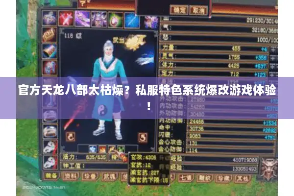 官方天龙八部太枯燥？私服特色系统爆改游戏体验！