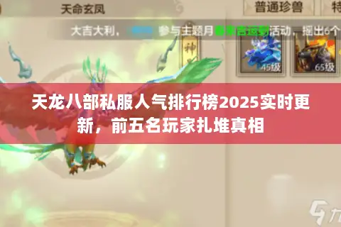 天龙八部私服人气排行榜2025实时更新,前五名玩家扎堆真相 天龙八部私服人气排行榜2025实时更新,前五名玩家扎堆真相