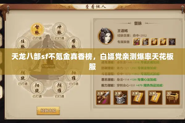 天龙八部sf不氪金真香榜,白嫖党亲测爆率天花板服 天龙八部sf不氪金真香榜,白嫖党亲测爆率天花板服