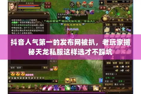 抖音人气第一的发布网被扒，老玩家揭秘天龙私服这样选才不踩坑