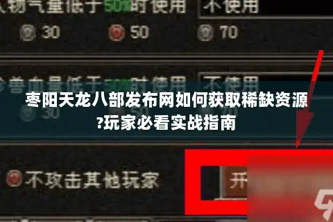 枣阳天龙八部发布网如何获取稀缺资源?玩家必看实战指南 枣阳天龙八部发布网如何获取稀缺资源?玩家必看实战指南