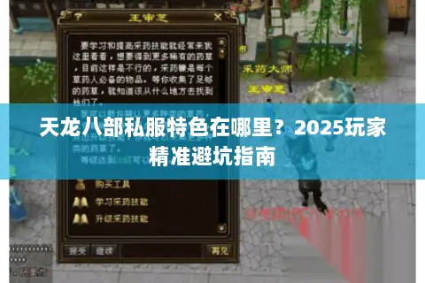 天龙八部私服特色在哪里?2025玩家精准避坑指南 天龙八部私服特色在哪里?2025玩家精准避坑指南
