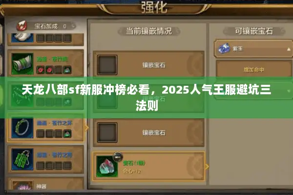 天龙八部sf新服冲榜必看，2025人气王服避坑三法则