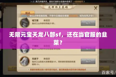 无限元宝天龙八部sf，还在当官服的韭菜？