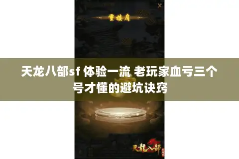 天龙八部sf 体验一流 老玩家血亏三个号才懂的避坑诀窍 天龙八部sf 体验一流 老玩家血亏三个号才懂的避坑诀窍