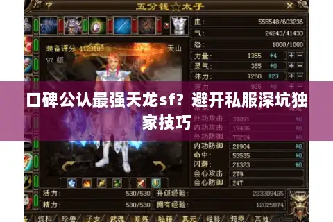 口碑公认最强天龙sf？避开私服深坑独家技巧