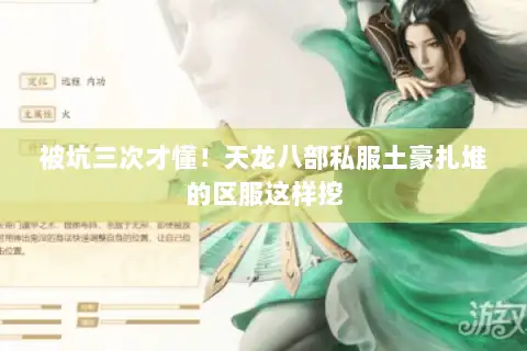 被坑三次才懂!天龙八部私服土豪扎堆的区服这样挖 被坑三次才懂!天龙八部私服土豪扎堆的区服这样挖