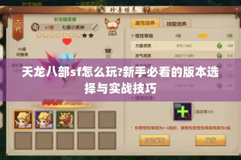 天龙八部sf怎么玩?新手必看的版本选择与实战技巧 天龙八部sf怎么玩?新手必看的版本选择与实战技巧