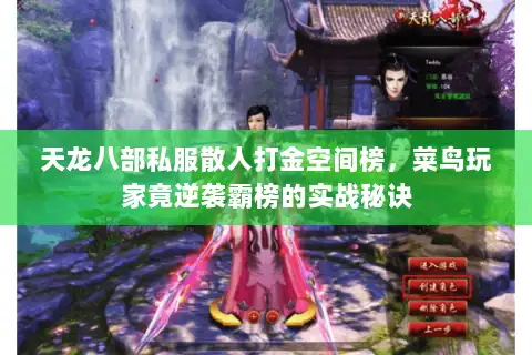 天龙八部私服散人打金空间榜，菜鸟玩家竟逆袭霸榜的实战秘诀