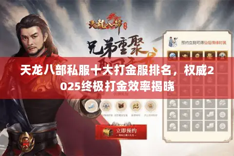 天龙八部私服十大打金服排名,权威2025终极打金效率揭晓 天龙八部私服十大打金服排名,权威2025终极打金效率揭晓