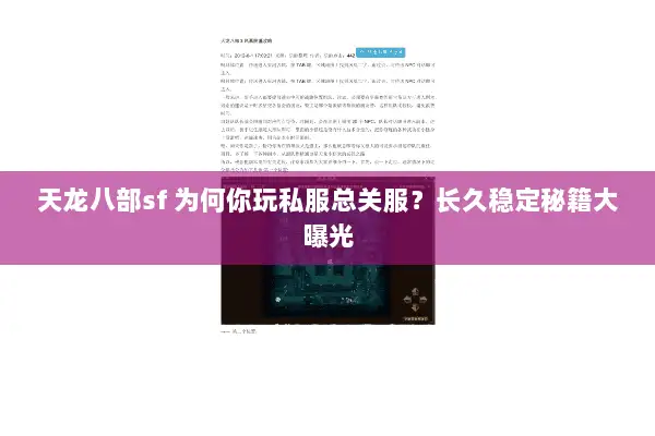 天龙八部sf 为何你玩私服总关服?长久稳定秘籍大曝光 天龙八部sf 为何你玩私服总关服?长久稳定秘籍大曝光