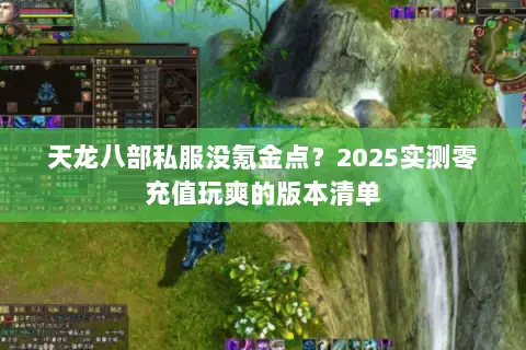 天龙八部私服没氪金点?2025实测零充值玩爽的版本清单 天龙八部私服没氪金点?2025实测零充值玩爽的版本清单
