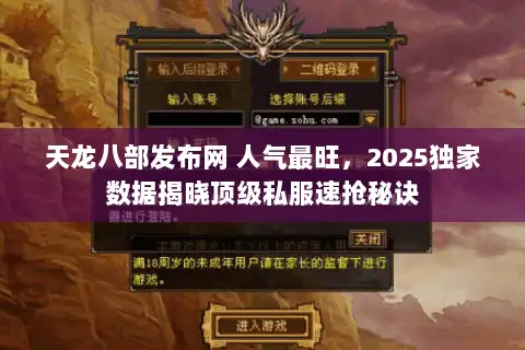 天龙八部发布网 人气最旺，2025独家数据揭晓顶级私服速抢秘诀