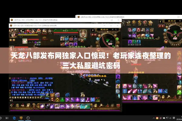 天龙八部发布网独家入口惊现！老玩家连夜整理的三大私服避坑密码