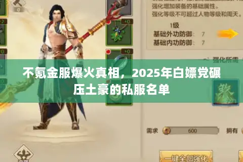 不氪金服爆火真相，2025年白嫖党碾压土豪的私服名单