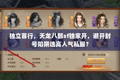 独立首行，天龙八部sf独家开，避开封号陷阱选高人气私服？