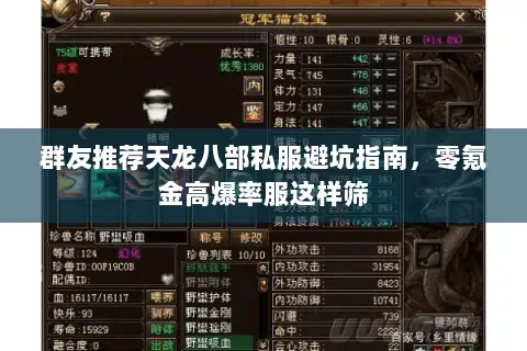 群友推荐天龙八部私服避坑指南,零氪金高爆率服这样筛 群友推荐天龙八部私服避坑指南,零氪金高爆率服这样筛