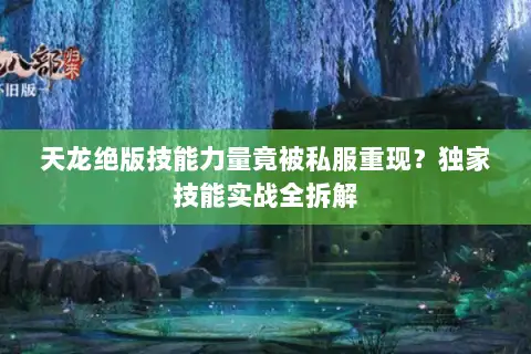 天龙绝版技能力量竟被私服重现？独家技能实战全拆解